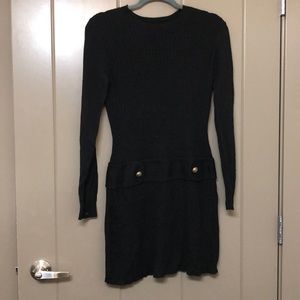 Black knitted sweater dress